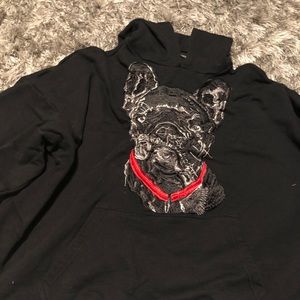 Zara Men French bulldog hoodie sz XL